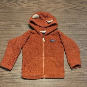 Patagonia 3T Baby Furry Friends Fleece Hoody Potters Red